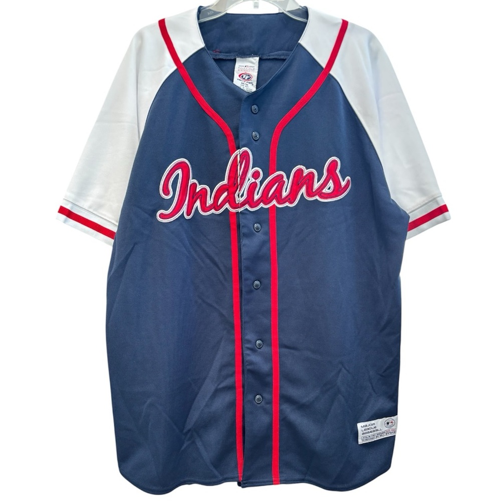 Authentic Vintage 90s MLB True Fan Series Cleveland Indians Jersey Size Medium